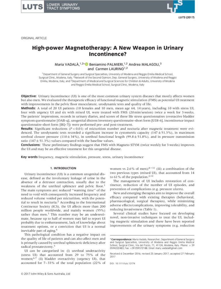 05 Magnetoterapia o dużej mocy – nowa broń w walce z nietrzymaniem moczu